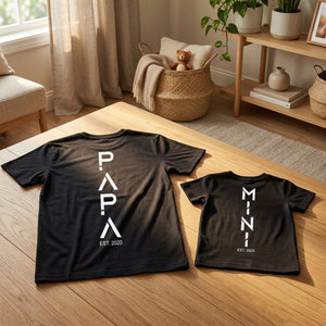 Papa and Mini Version - Personalized Matching T-Shirts and Youth Shirt For Dad & Children