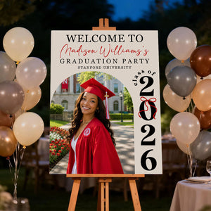 Class of 2026 Graduation Party Welcome Sign, Photo Graduation Welcome Poster, Modern Minimalist Graduation Welcome
