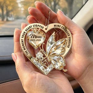 The Moment Your Heart Stopped Mine Changed Forever - Personalized Car Ornament