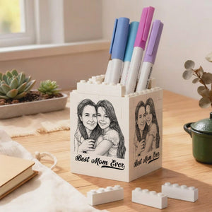 Custom Photo Pencil Sketch - Block Pen Organizer