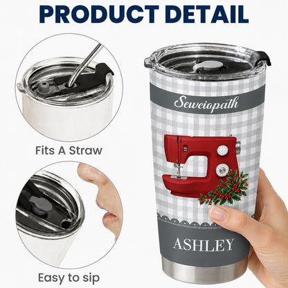 Personalized Sewing Machine 20oz Tumbler - Birth Month Flower Gifts