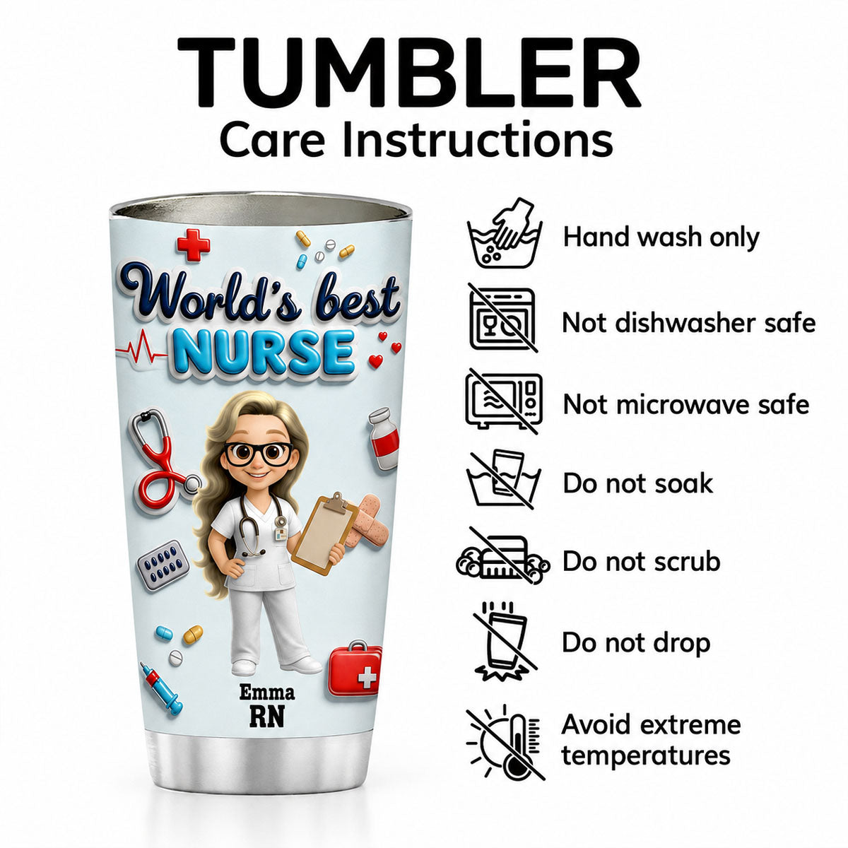 I Am A Nurse - Personalized Stainless Steel Tumbler