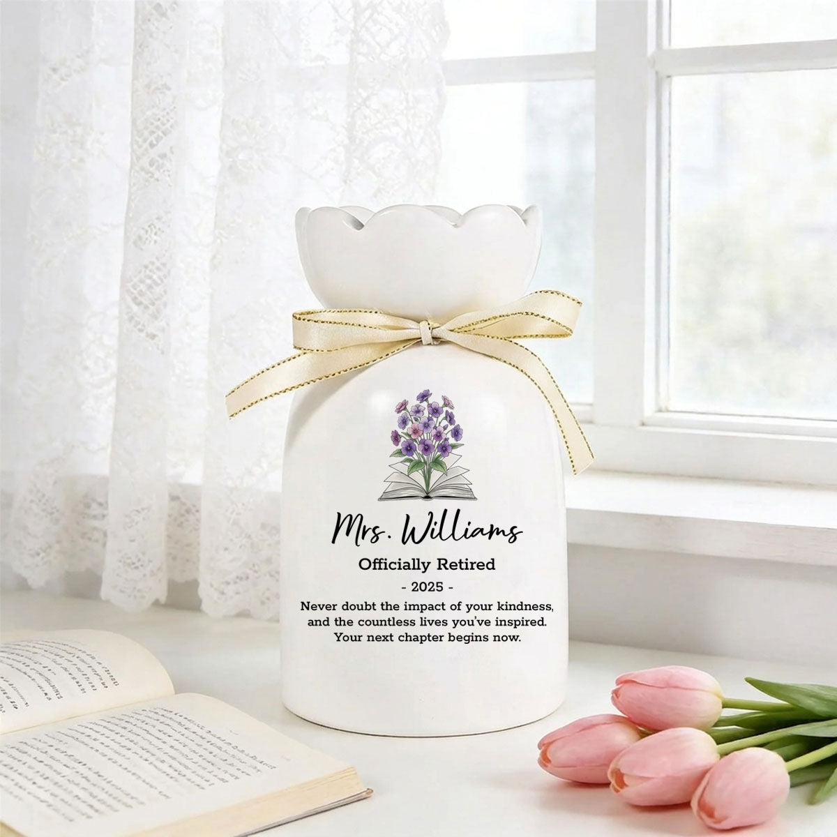 Personalized Retirement Gift For Teacher, Personalized Teacher Vase, Retirement Gift For Teacher