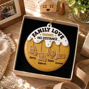 Love Connects Every Mile - Real 3D Raised Ornament - Personalized Christmas Birthday Gifts