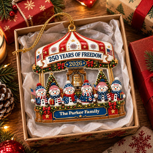 Family Christmas Carousel 250th - Real 3D Raised Ornament