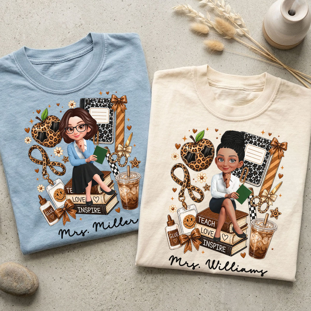 Teacher Life Teach Love Inspire - Personalized Apparel - Teacher Gift, Back To School Shirt For Teacher