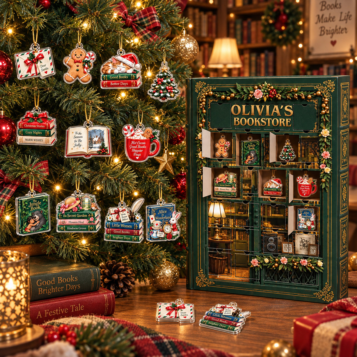 Book Lovers Advent Calendar 2026 - 24 Day Spirits Countdown, Acrylic Charms Blind Box - Gift For Family