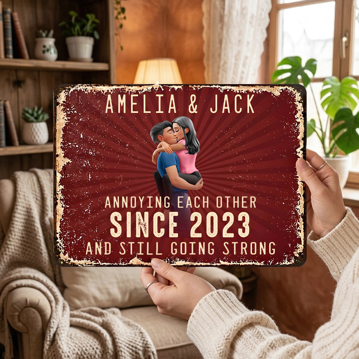Annoy Each Other And Still Going Strong - Personalized Metal Sign for Anniversary, Wedding