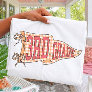 Retro Grade Level Pennant Shirt, Custom Teacher Tee, First Day of School Shirt, Elementary Teacher Gift