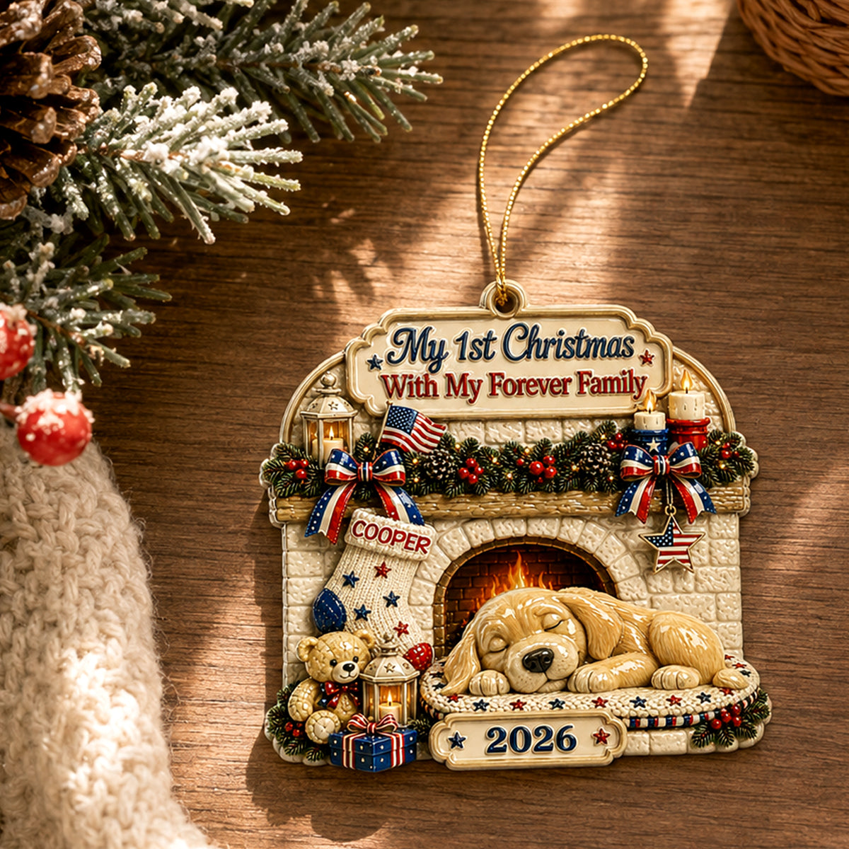 Loved By My Forever Family - Holiday Ornament - Real 3D Raised Ornament