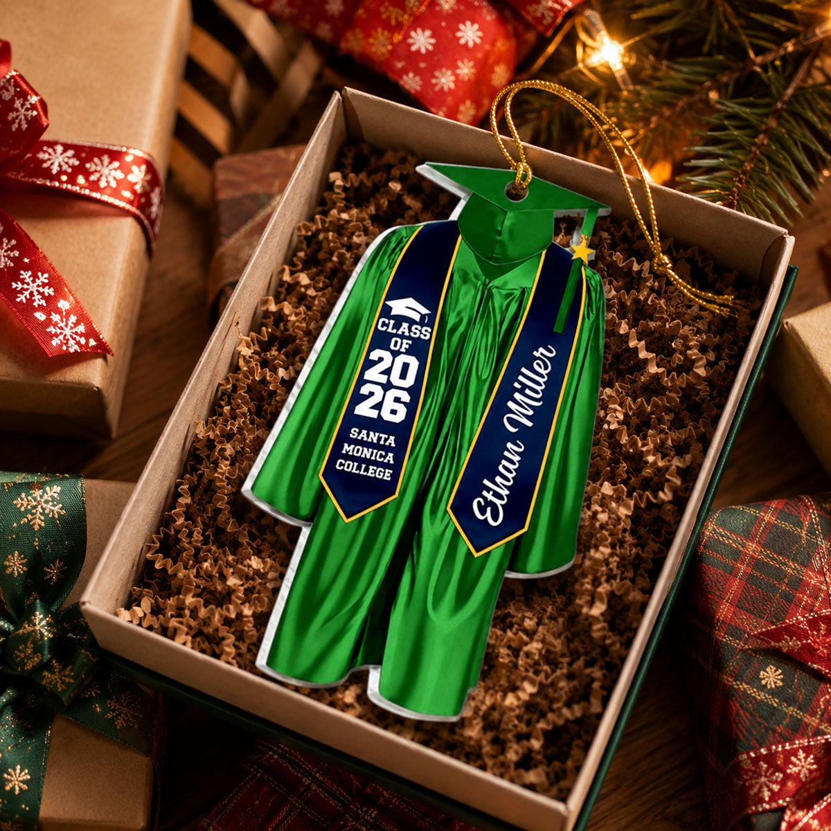 Graduation Gift Christmas Ornament - Personalized Wooden Ornament, Graduation Gift