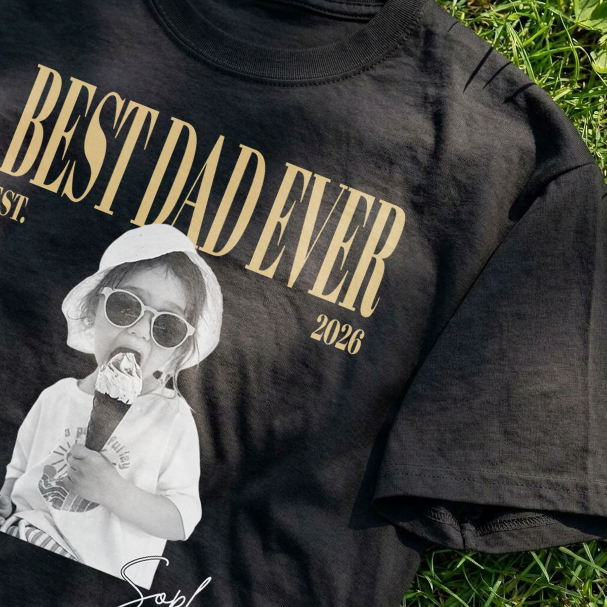 Custom Dad Vintage Photo Shirt, Personalized Dad Picture Shirt With Kids Photo, Best Dad Ever Shirt, Fathers Day Shirt, New Dad Gift