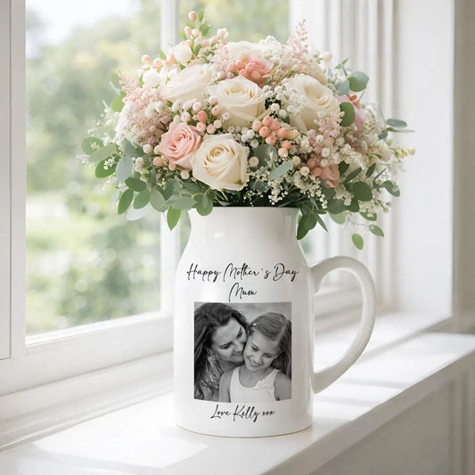 Personalised Vase, Mothers Day Gifts, Gift For Her, Gift For Mum, Photo Gifts, Ceramic Vase, Personalised Gifts, Custom Gifts, Mum Gifts