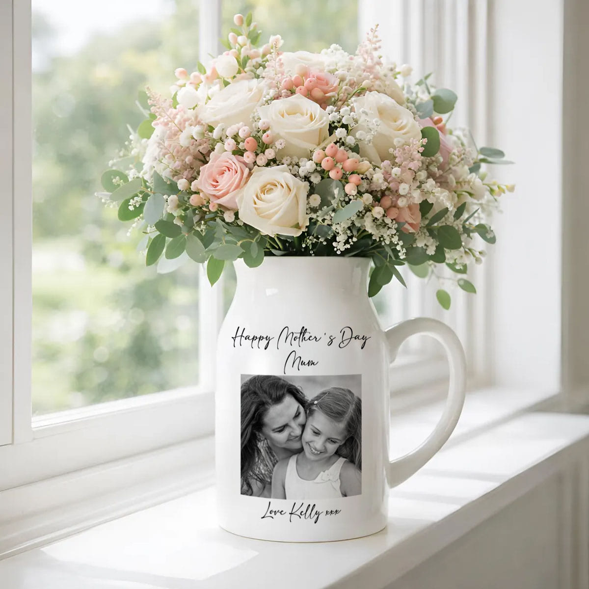 Personalised Vase, Mothers Day Gifts, Gift For Her, Gift For Mum, Photo Gifts, Ceramic Vase, Personalised Gifts, Custom Gifts, Mum Gifts