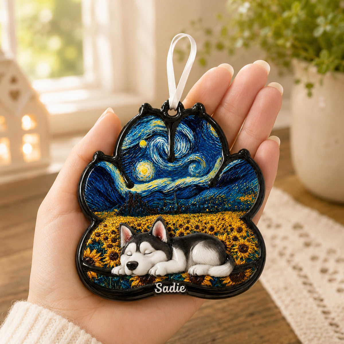 Dog Lovers Custom Sleeping Dog  - Real 3D Raised Ornament