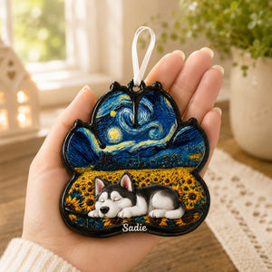Dog Lovers Custom Sleeping Dog  - Real 3D Raised Ornament