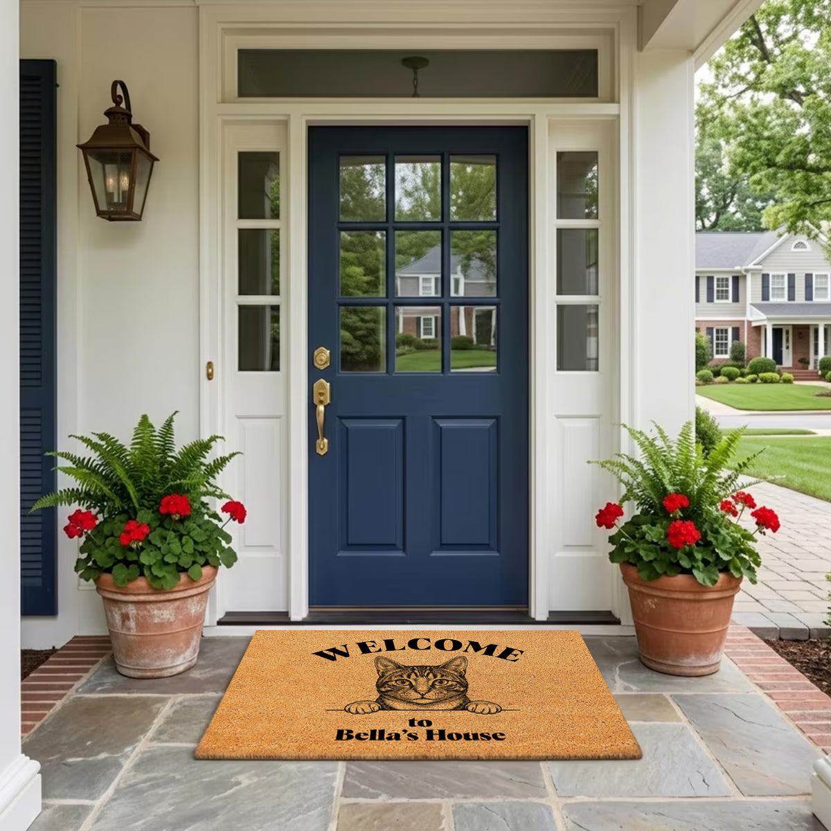 Personalized Pencil Sketch Portrait Doormat, Custom Dog Photo Welcome Mat