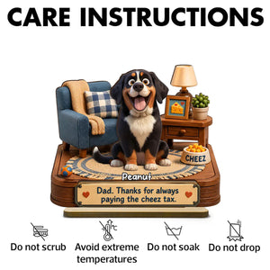 Cheese Tax Dog Dad - Personalized Wooden Plaque - Father's Day Gift for Dog Dad