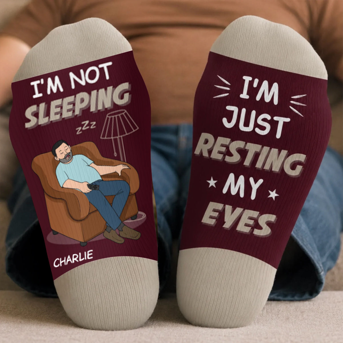 Professional Eye Rester - Custom Crew Socks - Personalized Father's Day Gifts For Dad, Grandpa