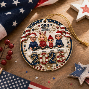 Love Grows Best Together 250 Years Of Freedom - Family Ornament - Real 3D Raised Ornament