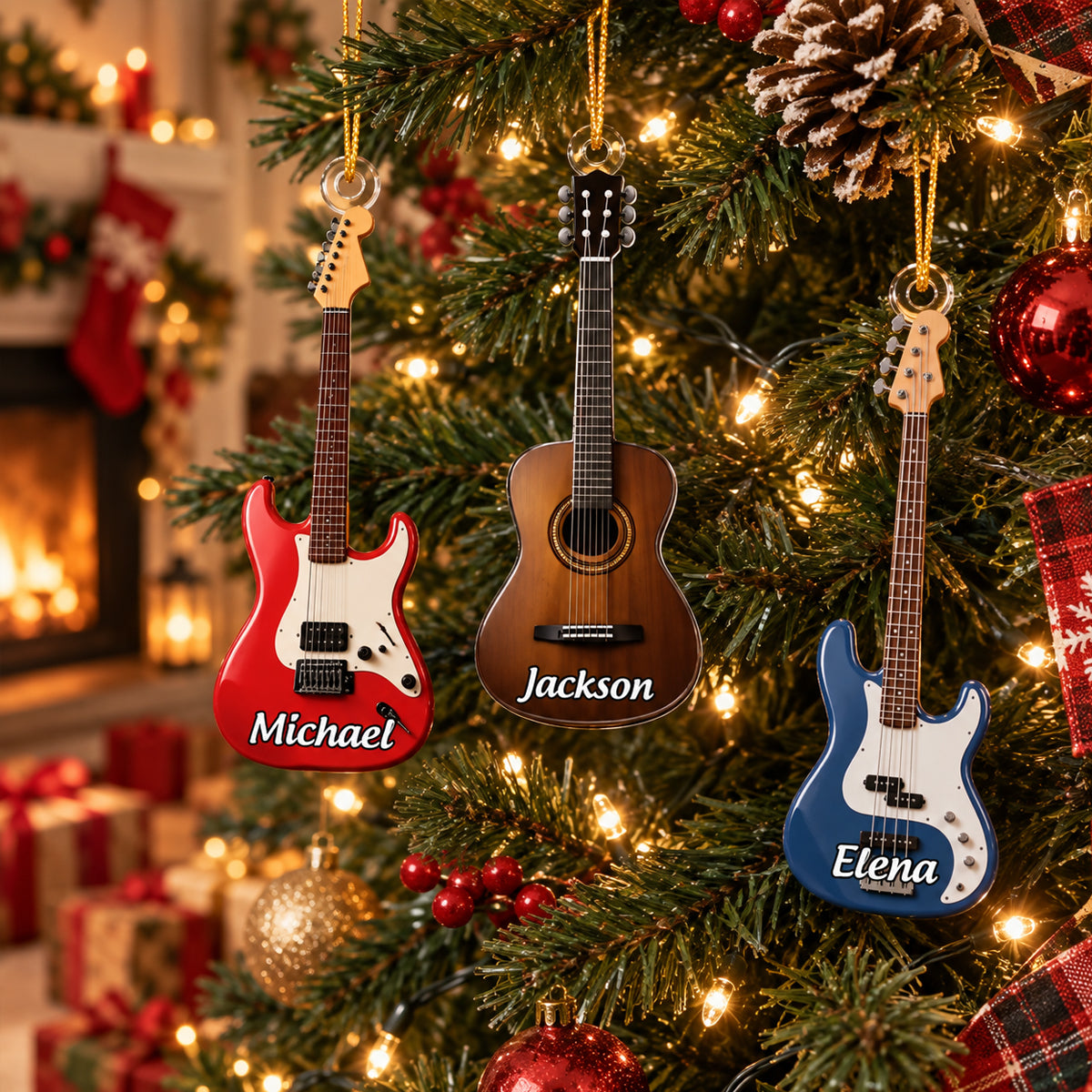 Custom Name, Guitar Type Christmas Gift For Guitarist, Guitar Lovers - Personalized Ornament