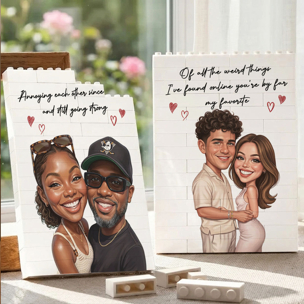 Custom Photo Caricature I'm Yours No Returns Or Refunds - Personalized Building Brick Blocks