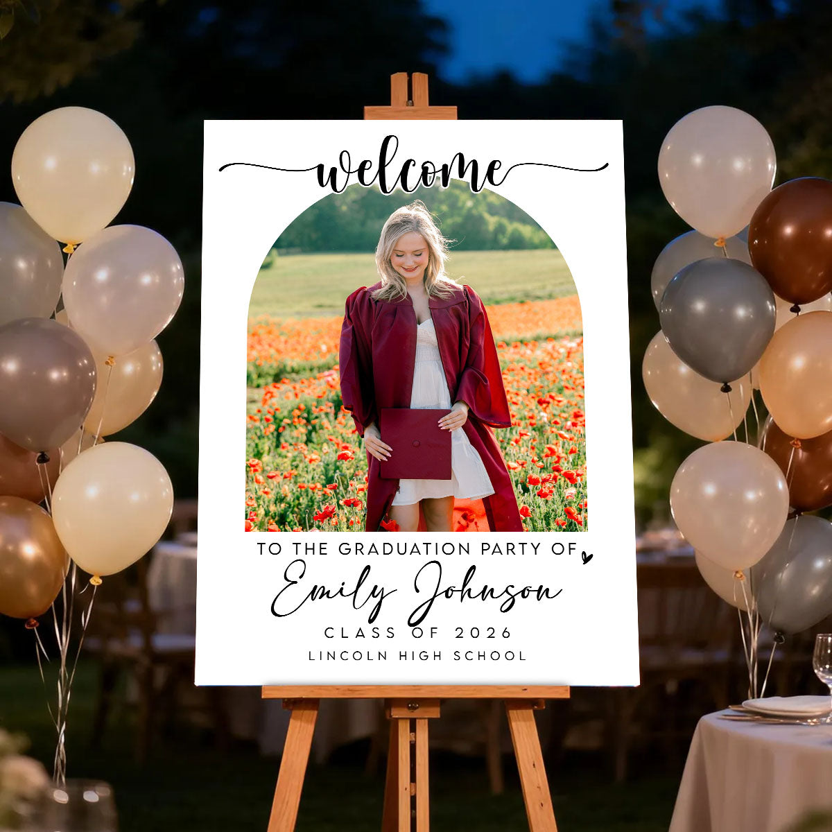 Graduation Party Welcome Sign , Photo Graduation Welcome Poster, Modern Minimalist Graduation Welcome,Graduation Gift