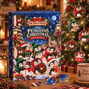 Penguins Advent Calendar 2026 - 24 Day Spirits Countdown, Acrylic Charms Blind Box - Gift For Family
