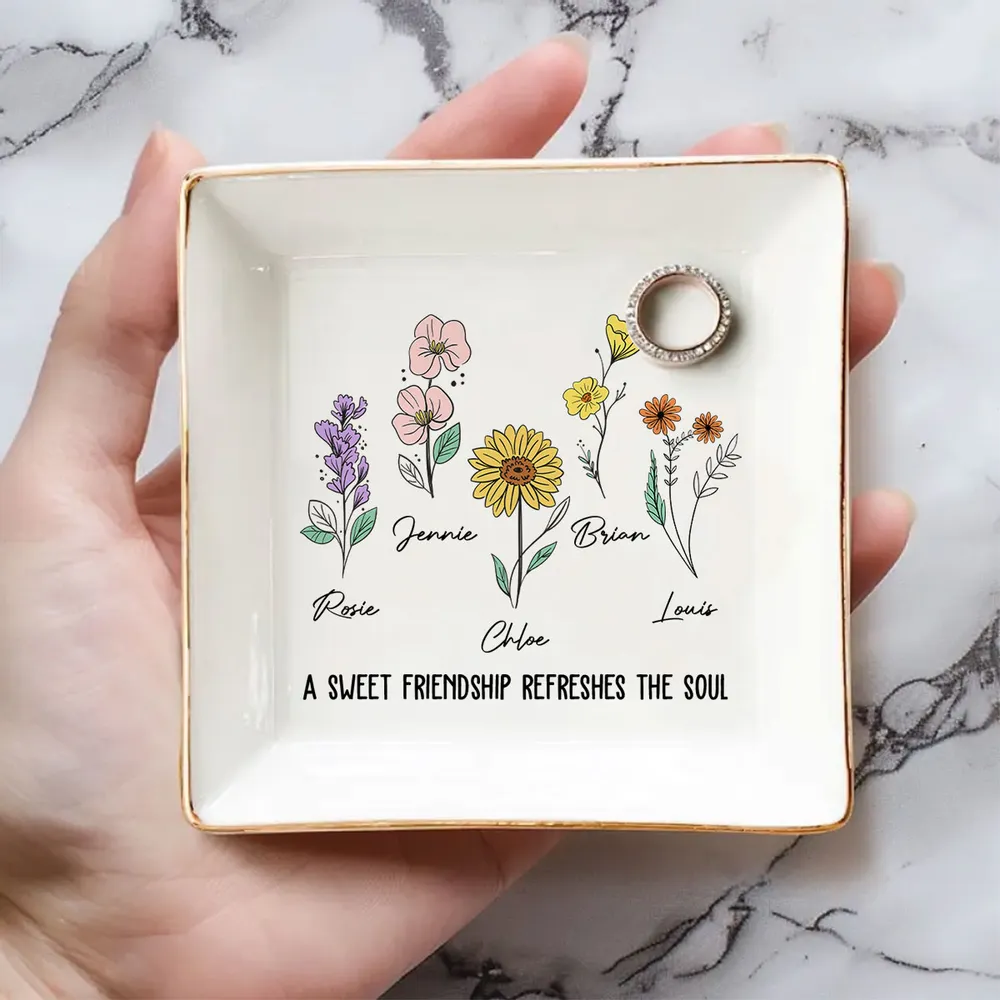 Sweet Friendship - Personalized Jewelry Dish - Gift For Bestie, Sisters, Friends