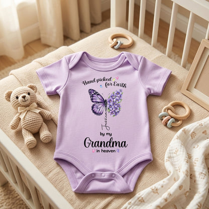 Hand Picked For Earth, Personalized Baby Onesie, Gift For Family