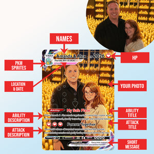 Custom Anime Poke Card for Couple , Unique Design Style Custom Couple Gift , Perfect Keepsake for Lovers, Best Presents for Engagement