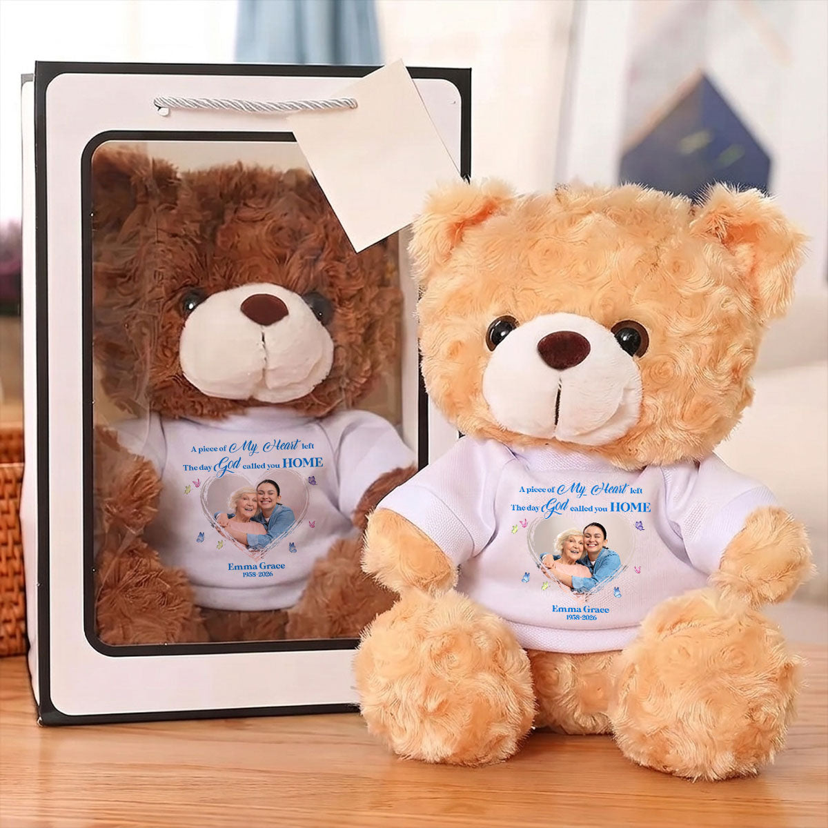 My Heart Left The Day God Called You Home - Personalized Custom Teddy Bear