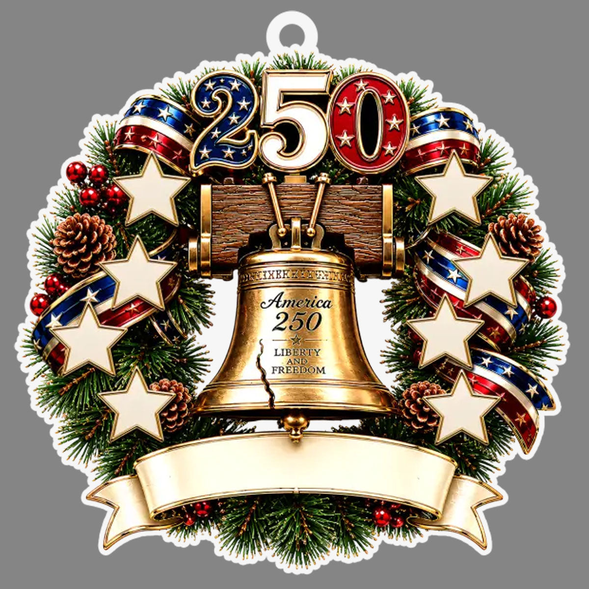 Guided By Love And Liberty 250 Years Of Freedom Ornament - Real 3D Raised Ornament