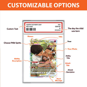 Personalized Father s Day Poke Card,Father s Day Gift, Custom PKM Photo Cards, Gifts for Gamer Dad, Custom PKM Trainer Card