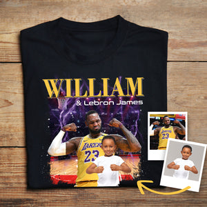 Custom Photo With Your Idol Shirt - Personalized Gift For Basketball Lovers
