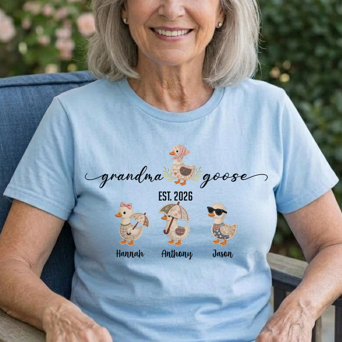 Mama Goose Shirt, Personalized Mama Shirt, Custom Kids Names Shirt, Mom Est Year Tee, Family Goose T-Shirt, Mother Gift