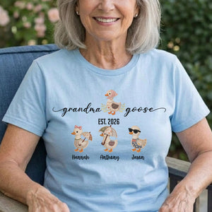 Mama Goose Shirt, Personalized Mama Shirt, Custom Kids Names Shirt, Mom Est Year Tee, Family Goose T-Shirt, Mother Gift