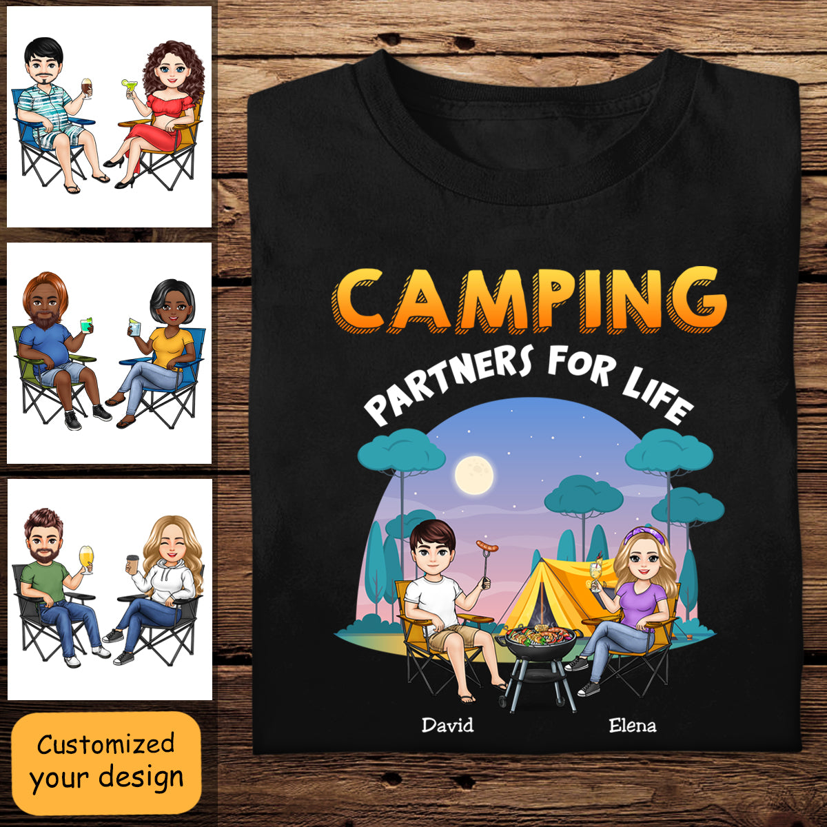 Camping Partner For Life - Personalized Appaprel - Gift For Couple, Camping, Summer Vacation