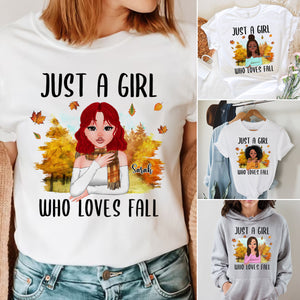 Just A Girl Who Loves Fall - Personalized Apparel - Gift For Friends, Bestie, Autumn