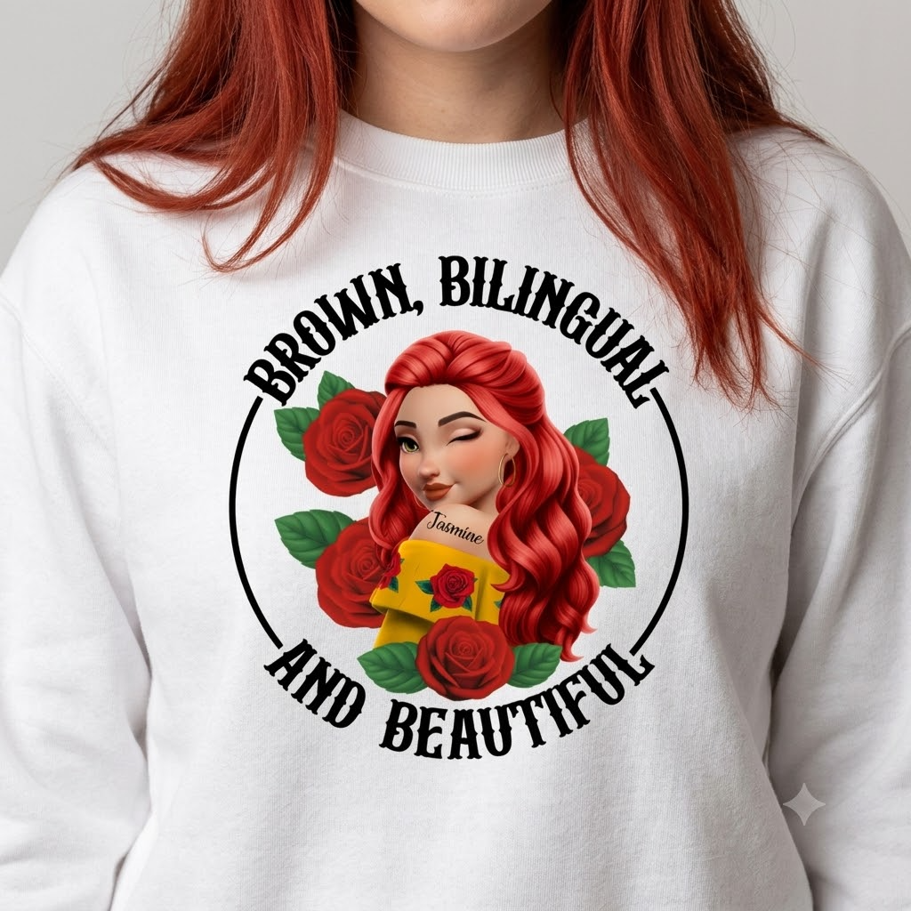 Brown Bilingual Beautiful Hispanic Month Mexican Latina - Personalized T Shirt