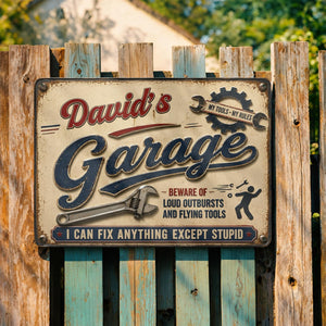 My Garage Metal Sign, Personalized Metal Sign, Gift For Dad and Mechanics