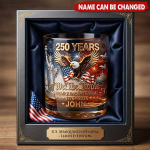250 Years Of America - Personalized Whiskey Glass, Gift For Patriots