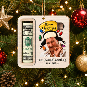 Cousin Eddie Wooden Money Holder Ornament – Funny Christmas Cash Gift Holder