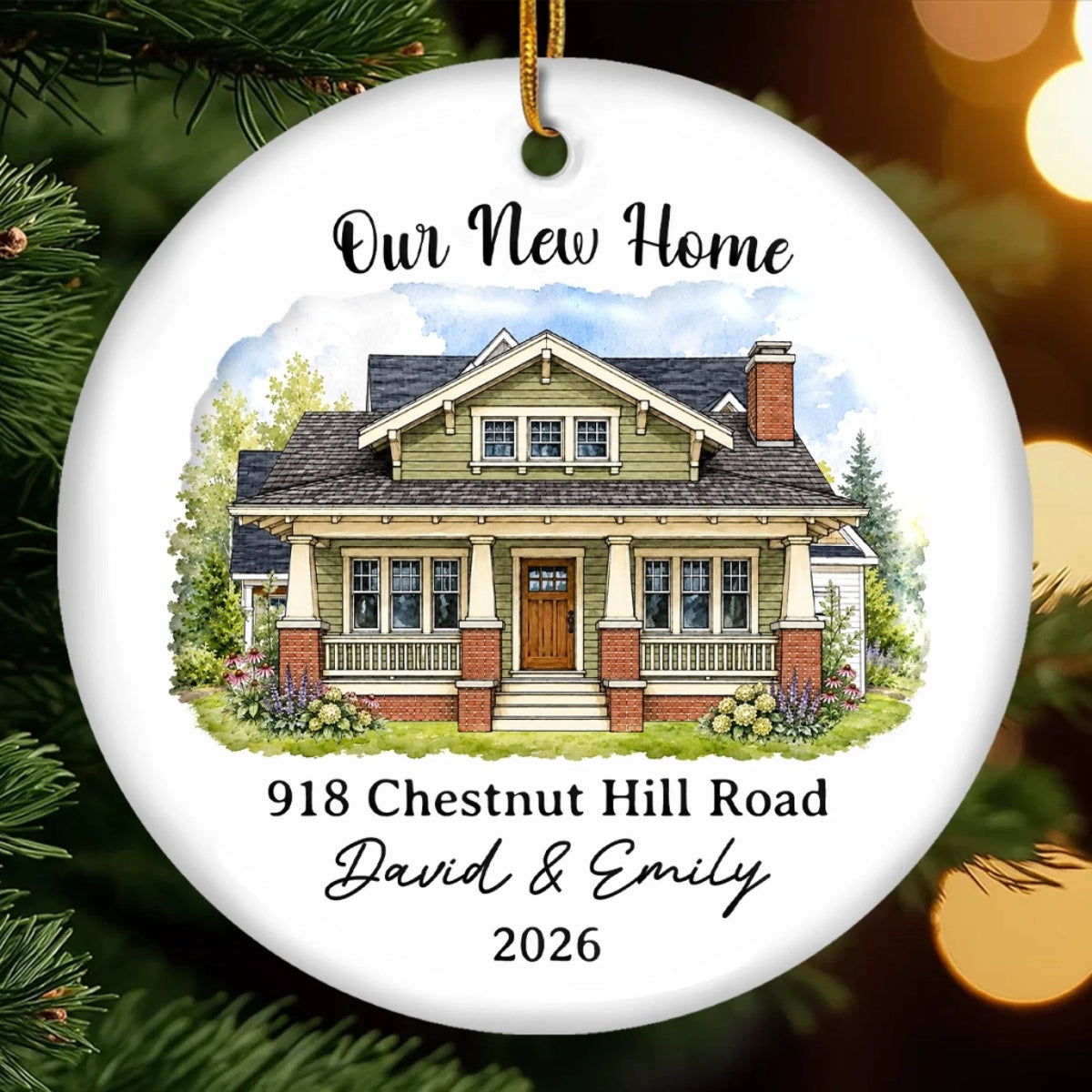 Our New Home - Custom Photo New Home Ceramic Ornament - Personalized Anniversary Christmas Wedding Gifts For Husband And Wife, Him And Her