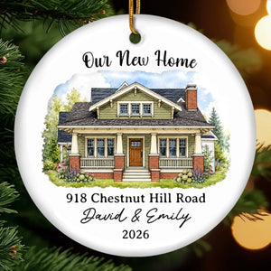 Our New Home - Custom Photo New Home Ceramic Ornament - Personalized Anniversary Christmas Wedding Gifts For Husband And Wife, Him And Her