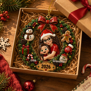 Trending Cute Grandma Grandkid - Real 3D Raised Ornament