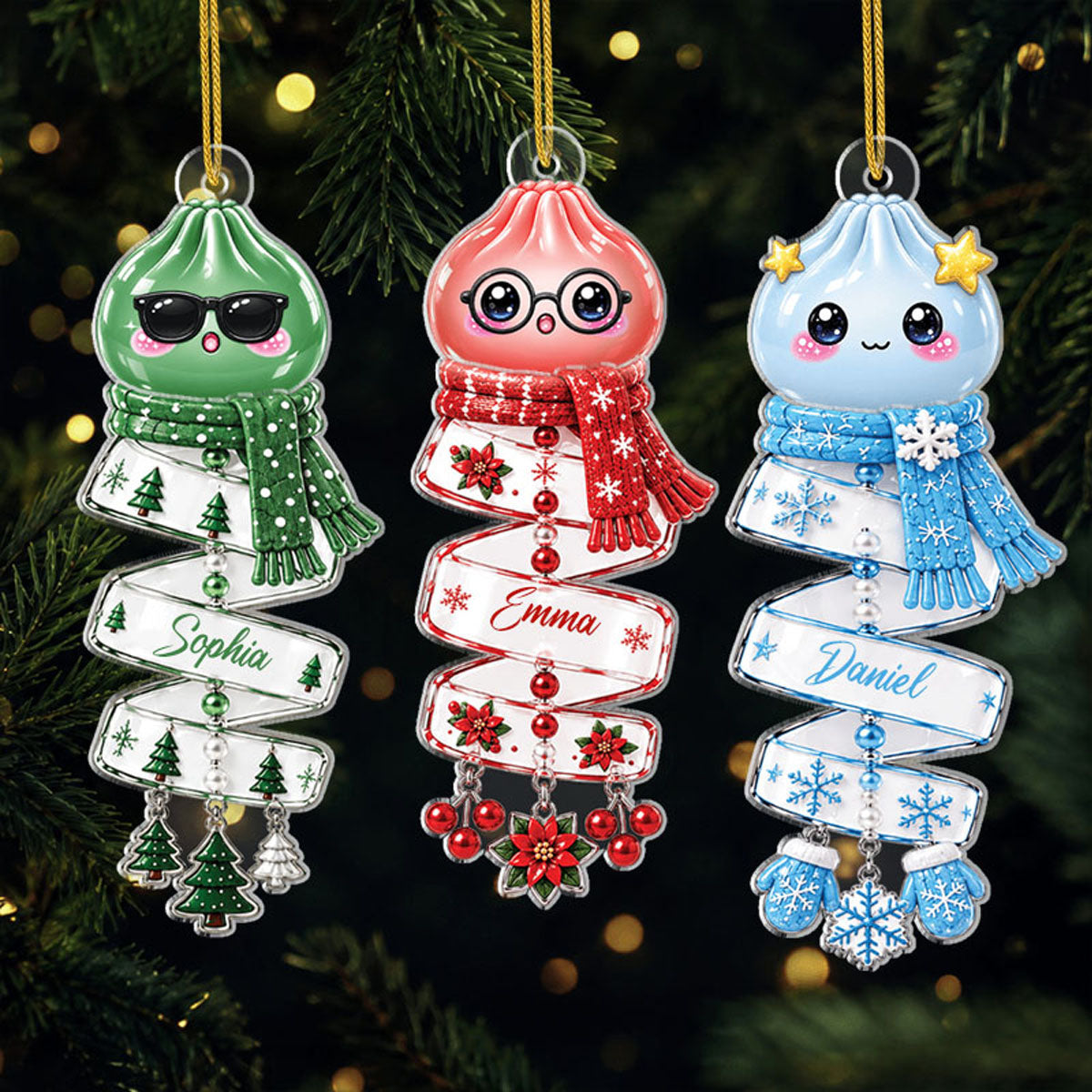 Dumpling Acrylic Ornament - Personalized Christmas Ornaments
