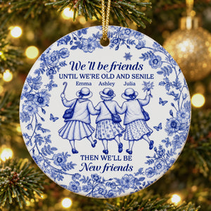 Custom Ceramic Ornament - Personalized Best Friend Christmas Birthday Gifts For Women, Besties, Sisters, BFF - Always In Step