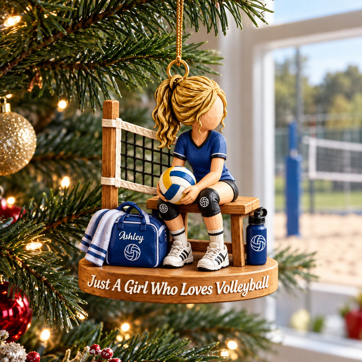 Personalized Volleyball Girl Christmas Ornament - Custom Volleyball Player Gift