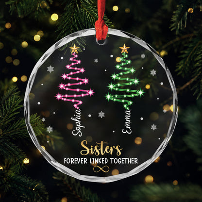 Brothers & Sisters Forever Linked Together Glass Ornament - Personalized Christmas Gifts